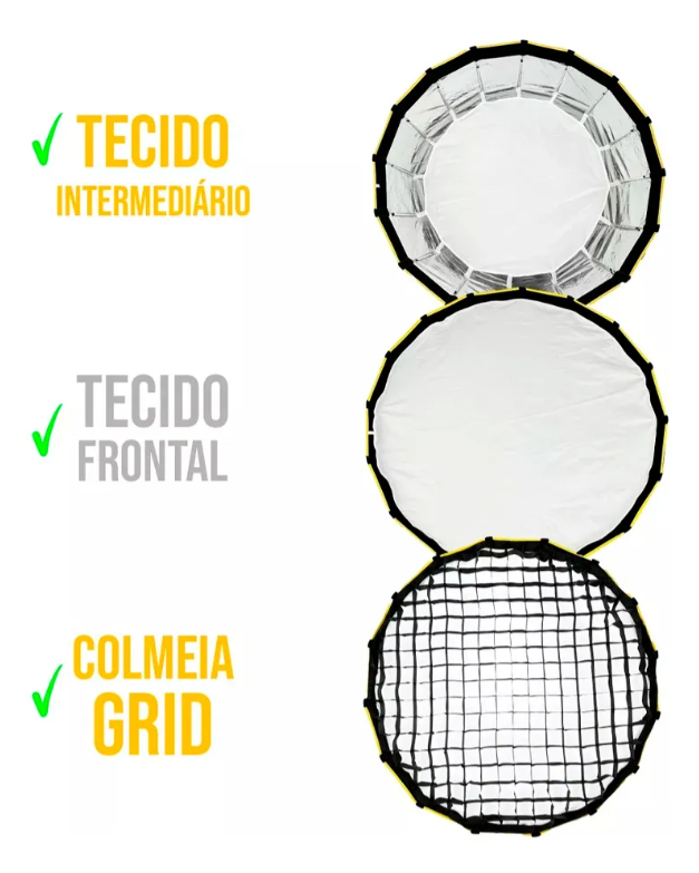 Softbox Octabox 90cm Greika Encaixe Bowens E Colmeia + Tripé Greika
