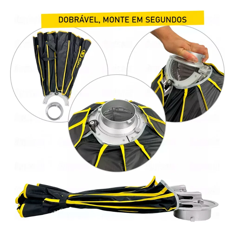 Softbox Octabox 90cm Greika Encaixe Bowens E Colmeia + Tripé Greika