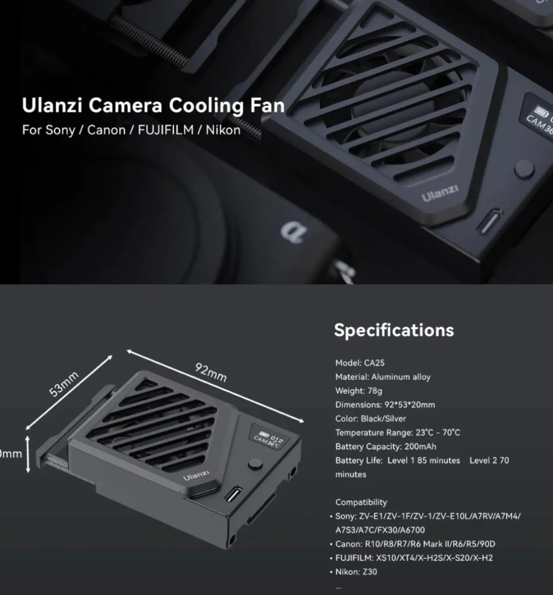Cooler para Câmera (Sony/Canon)