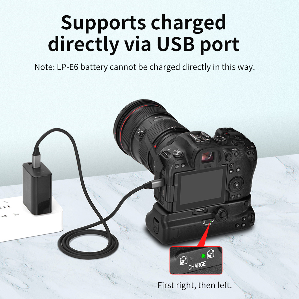 Suporte de Bateria (Grip) p/ Canon EOS R5/R6/R5C/R6 MK II