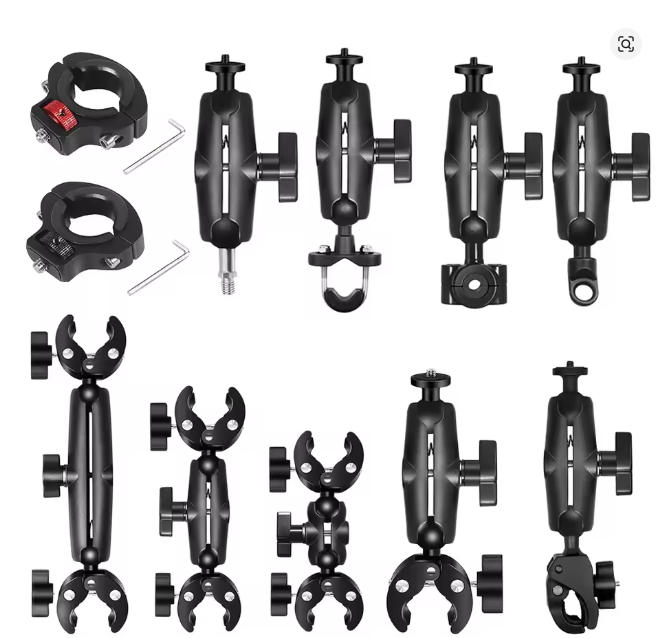 Bicicleta equitação Clipe suporte fixo, bicicleta guiador Mount Holder, adaptador braçadeira Base, 1/4 para Gopro 13, 12, DJI Osmo, Insta360, X4, X3