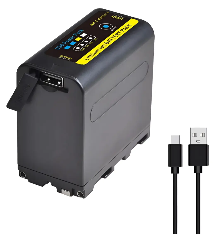 Bateria Recarregável Np-f970 Para Sony Entrada Tipo C E Usb