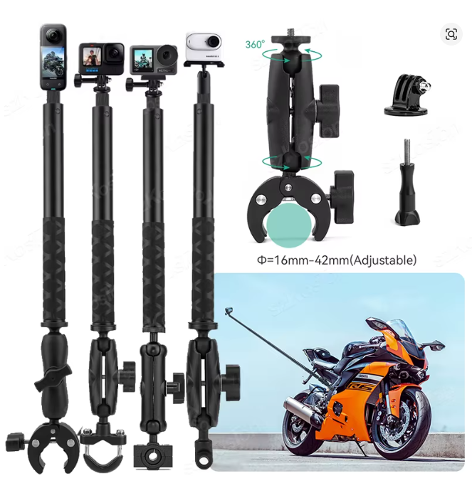 Suporte para câmera de bicicleta/motocicleta para gopro 13 12 11 10 9 8/dji action 6 5 pro nano insta360 x5 x4