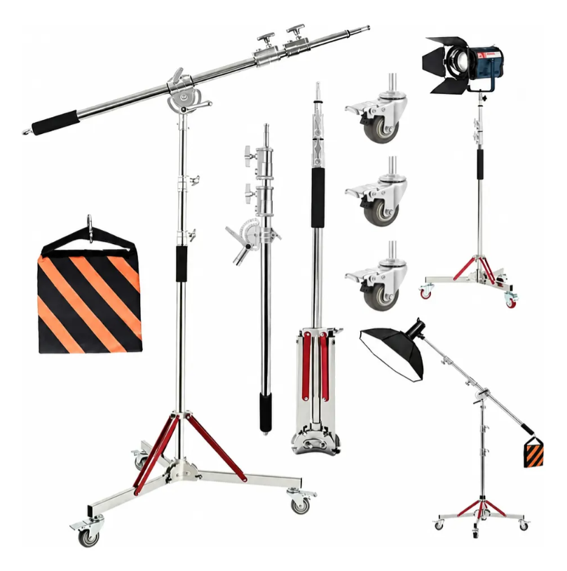 Braço Longo (Girafa) 3,2m Com Rodízios Para Iluminação De Estúdio Braço Longo (Girafa) 3,2m Com Rodízios Para Iluminação De Estúdio