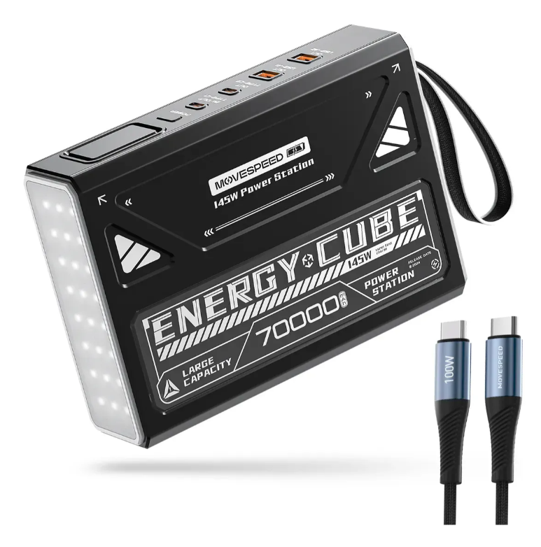 Power Bank Movespeed Z70 Pro Max 70.000mAh 140W — Carregamento Turbo + Lanterna 3 Níveis Power Bank Movespeed Z70 Pro Max 70.000mAh 140W — Carregamento Turbo + Lanterna 3 Níveis