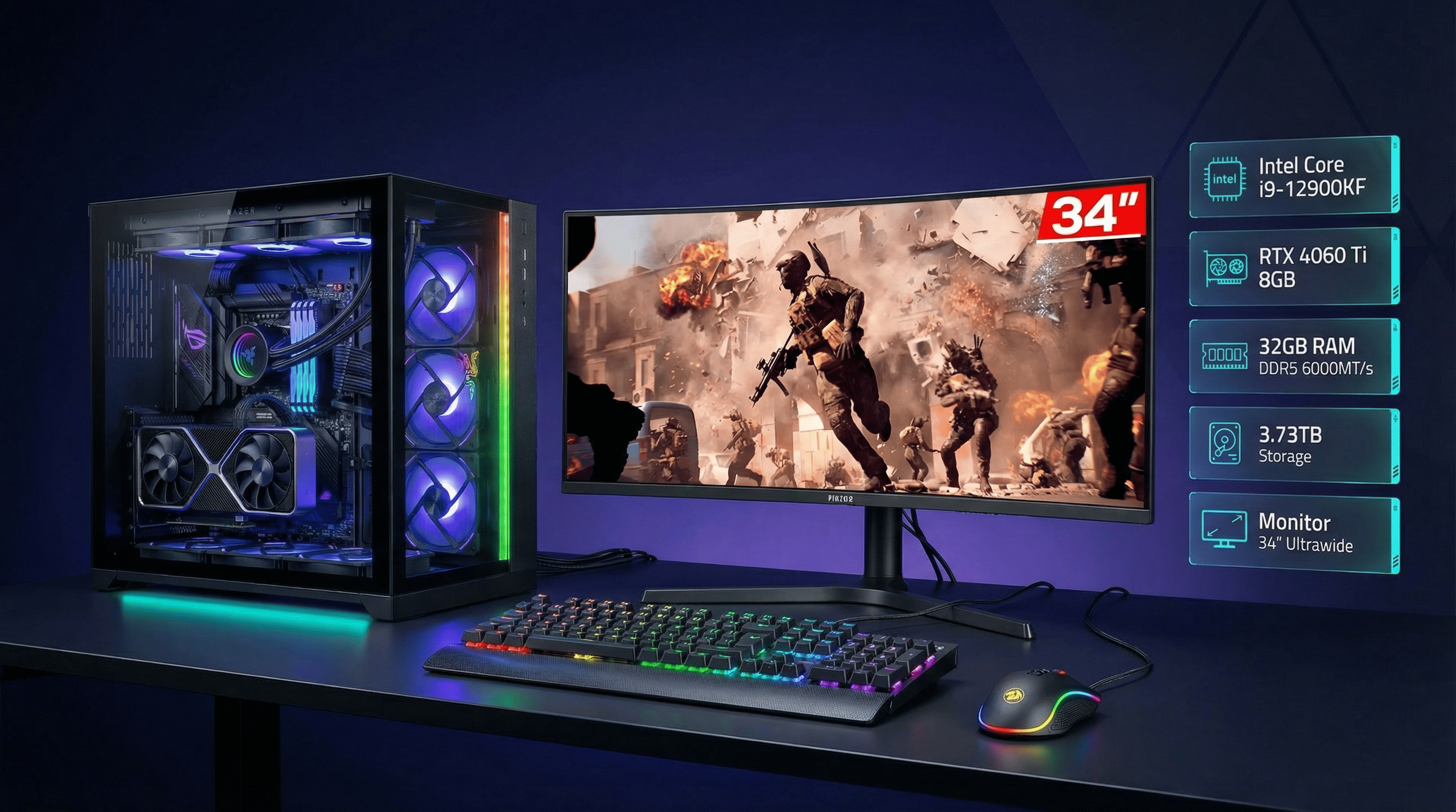 PC Workstation / Gamer – i9 12ª + RTX 4060 Ti + 32GB DDR5