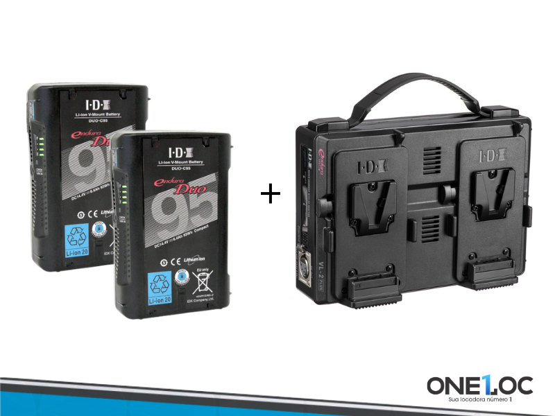 Carregador duplo IDX  com 2 Baterias Vmount C95