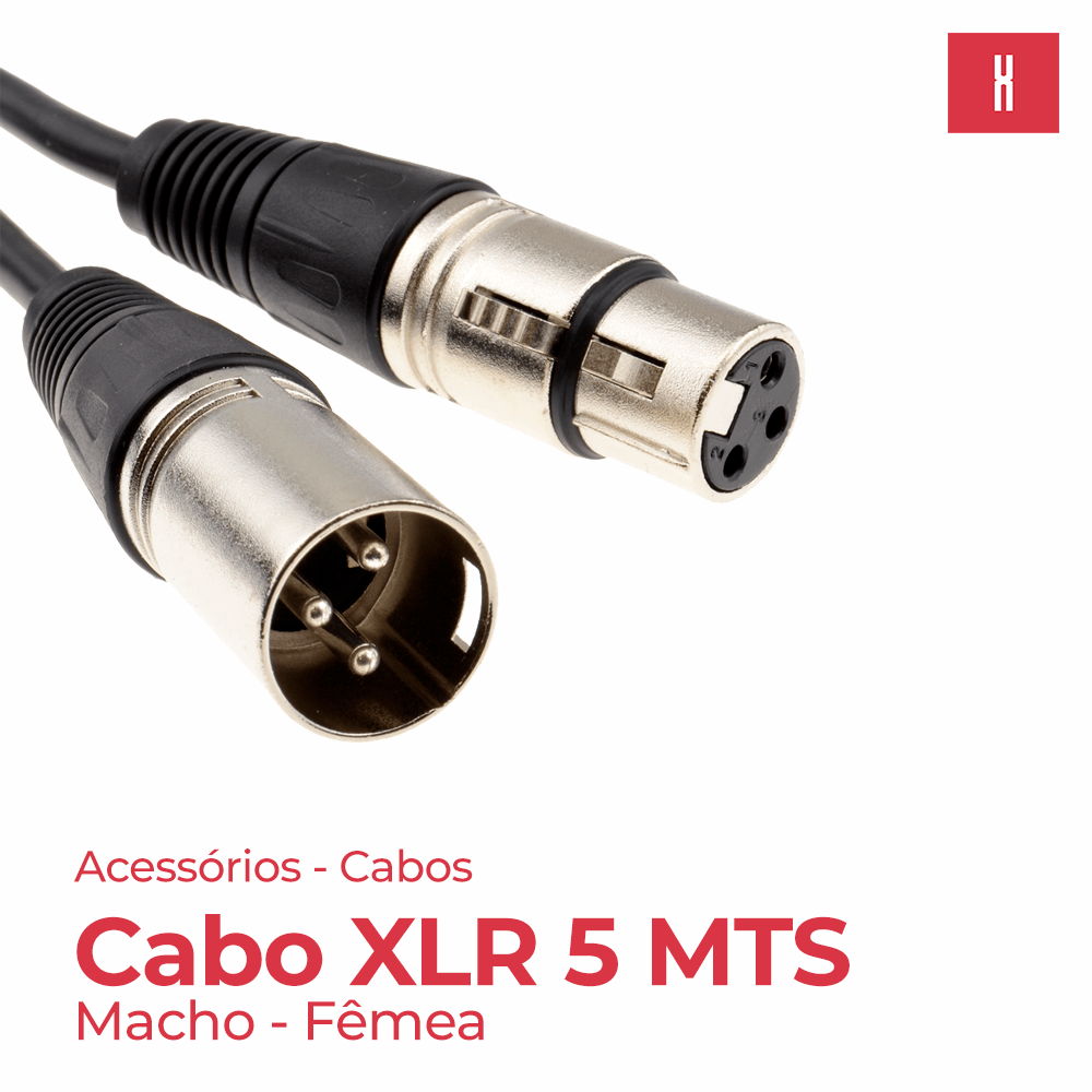 CABO XLR MACHO - XLR FEMEA 5 MTS