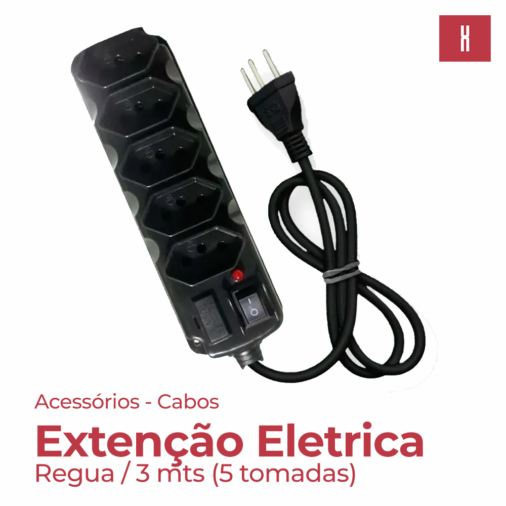 EXTENSÃO ELETRICA 5 MTS (5 TOMADAS)