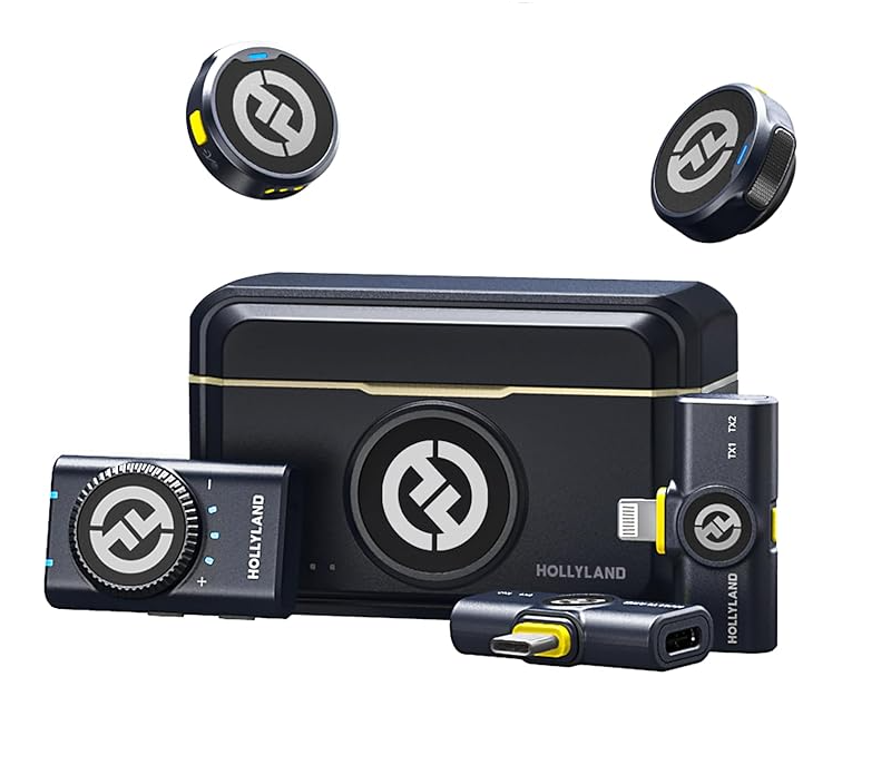 Microfone de Lapela Sem Fio Hollyland Lark M2 Duo Combo – Sistema Wireless para Duas Pessoas