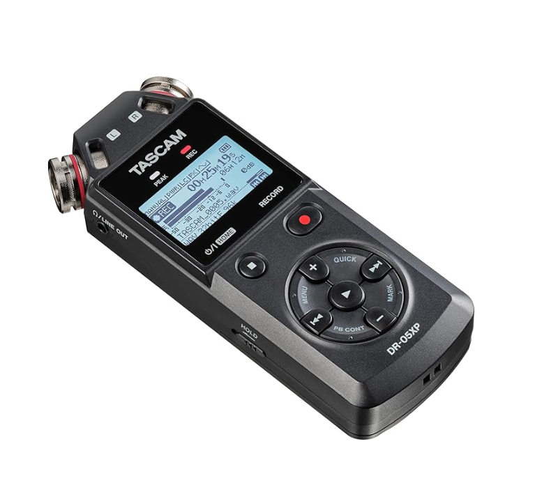 Gravador de Áudio Tascam DR-05X Portátil – Captura Profissional de Voz e Som Ambiente