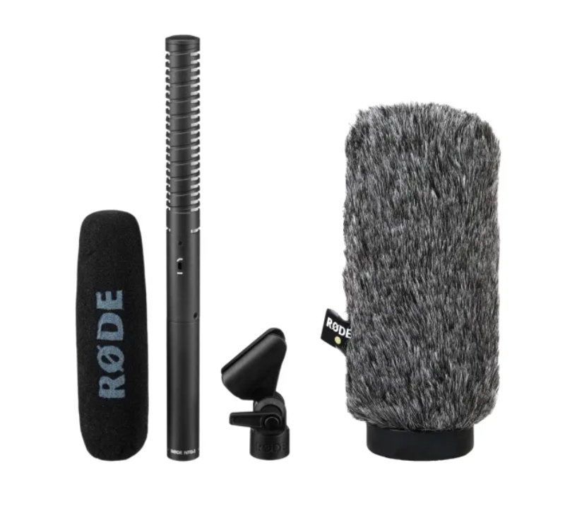 Microfone Shotgun Multi-Powered Rode NTG2 com Windscreen para Microfone Shotgun Deluxe WS6 e Cabo XLR