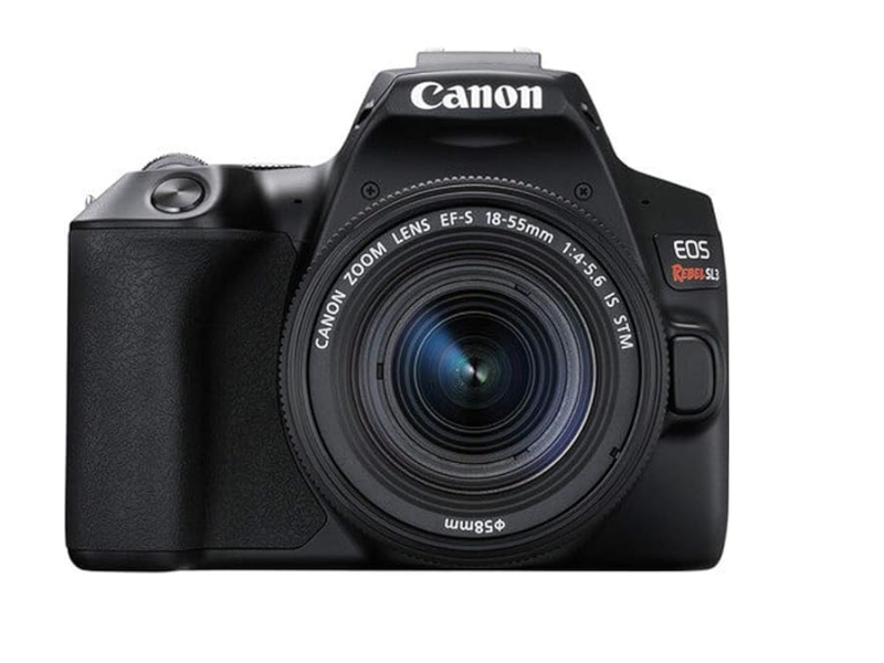 Câmera Canon SL3 DSLR com 24.1MP, 3'', Gravação em 4K 24fps com Lente 18-55mm