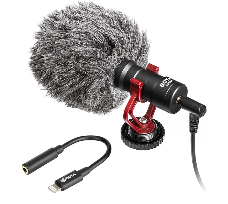 Microfone Direcional Boya BY-MM1 – Shotgun Compacto para Câmeras e Smartphones