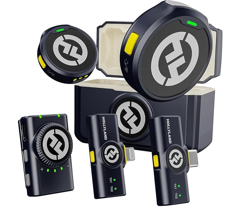 Microfone de Lapela Sem Fio Hollyland Lark M2 Duo Combo – Sistema Wireless para Duas Pessoas