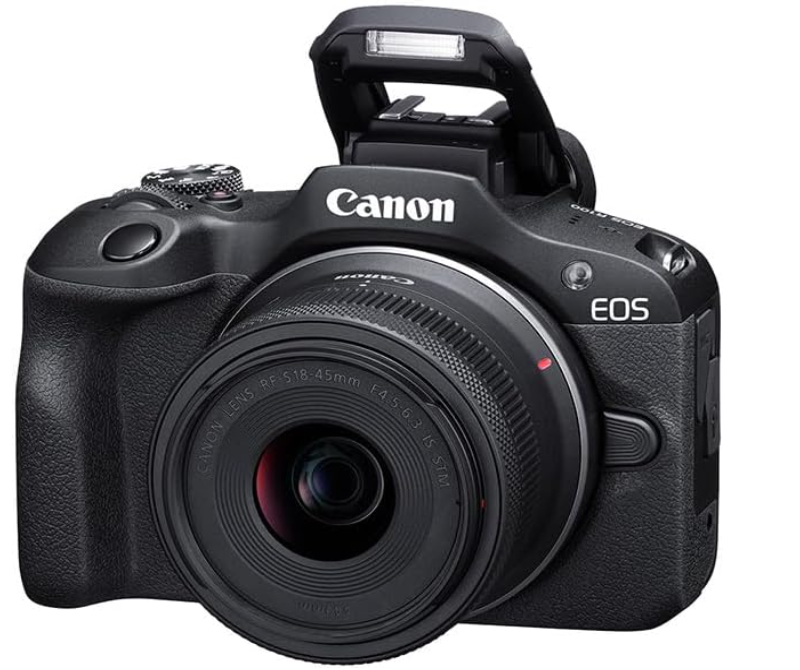 Câmera Mirrorless Canon EOS R100 4k 24.1mp Aps-c, com Lente 18-45mm