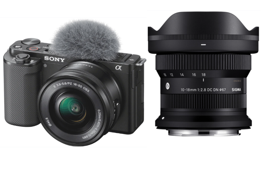 Kit Vlog - Câmera Sony ZV-E10 Mirrorless 24.2MP, 4K + Lente Sigma 10-18mm f/2.8 DC DN