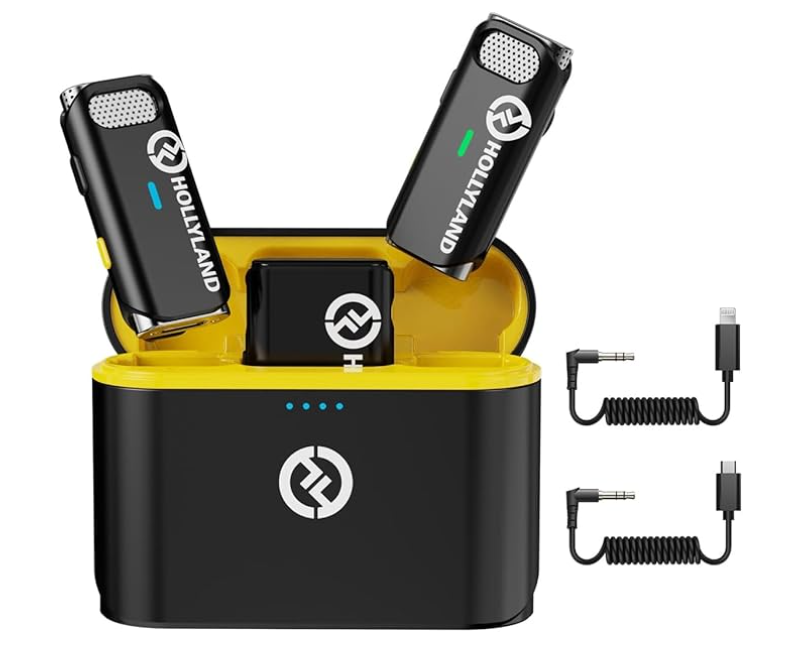 Microfone de Lapela Sem Fio Hollyland Lark M1 Duo – Sistema Wireless para Duas Pessoas