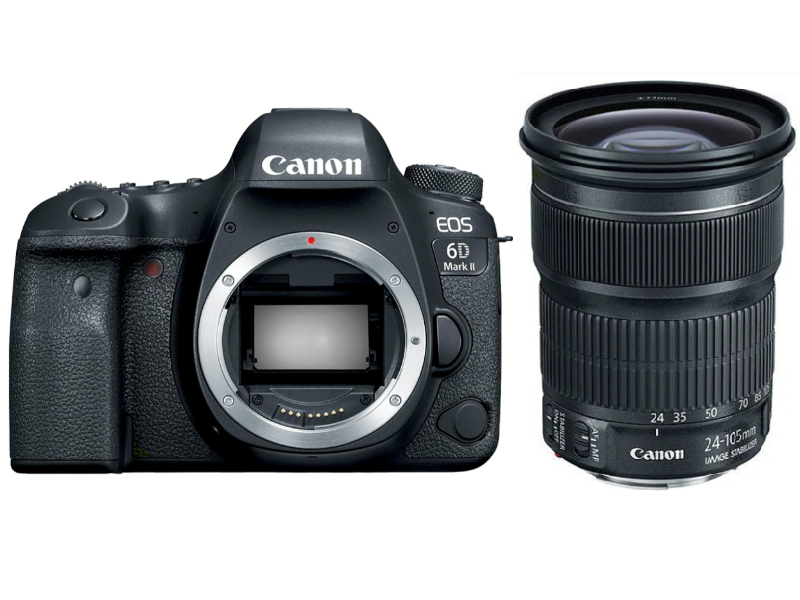 Kit Retrato - Câmera Canon EOS 6D Mark II Full + Lente Canon EF 24-105mm f/3.5 IS STM
