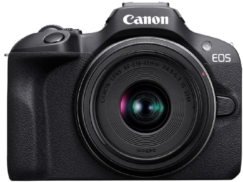Câmera Mirrorless Canon EOS R100 4k 24.1mp Aps-c, com Lente 18-45mm