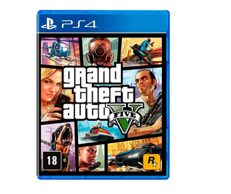 Jogo  GTA V – Mundo Aberto com Ação e Missões – PS4