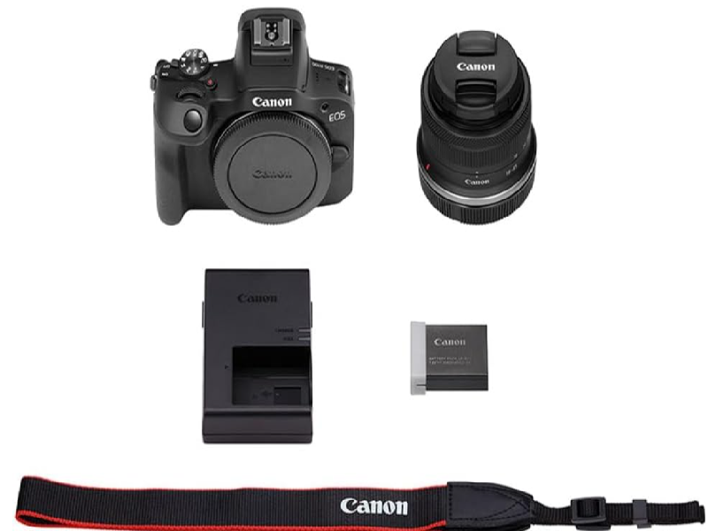Câmera Mirrorless Canon EOS R100 4k 24.1mp Aps-c, com Lente 18-45mm