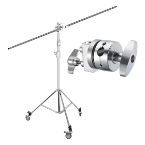 Tripé Estudio Inox Girafa Com Articulação E Rodinhas Greika
