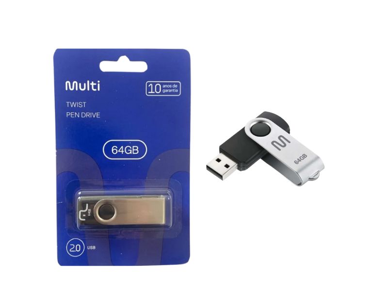 PEN DRIVE TWIST PRETO 64GB (PD590) MULTILASER