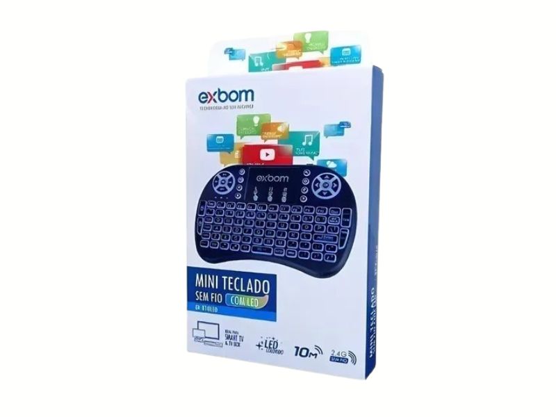 MINI TECLADO TOUCHPAD, ILUMINADO BK-BTI8LED EXBOM