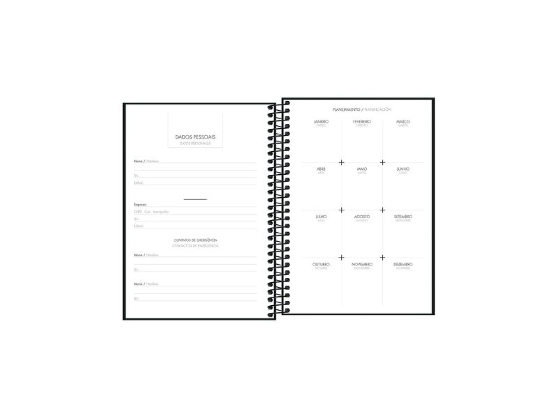 AGENDA PERMANENTE NAPOLI CAPA DURA ESPIRAL 192 FLS. 129 MM X 187 MM - TILIBRA