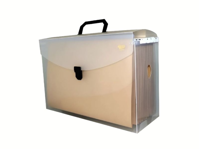 MALETA-ARQUIVO CRISTAL C/10 PASTAS GOLDEN KRAFT