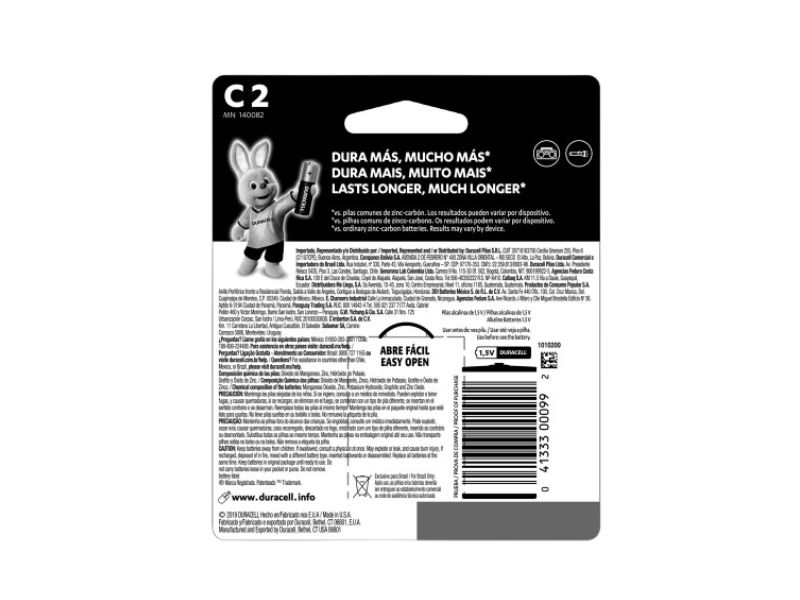 PILHA C MÉDIA ALCALINA C/2 UNI DURACELL