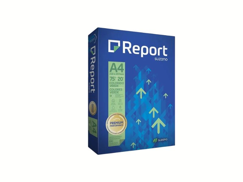 PAPEL COLOR VERDE A4 210X297 PACOTE C/500 FLS REPORT