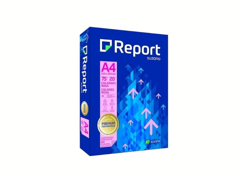 PAPEL COLOR ROSA A4 210X297 PACOTE C/500 FLS REPORT