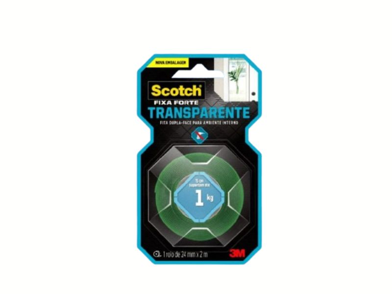 FITA DUPLA FACE FIXA FORTE 24MM X 2M ATÉ 1KG 3M