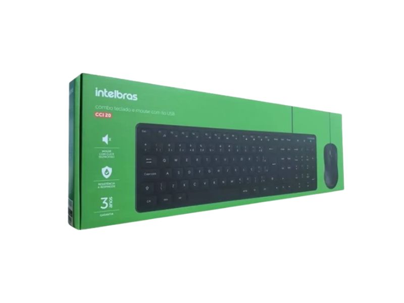 TECLADO E MOUSE COM FIO PRETO CCI 20 INTELBRAS