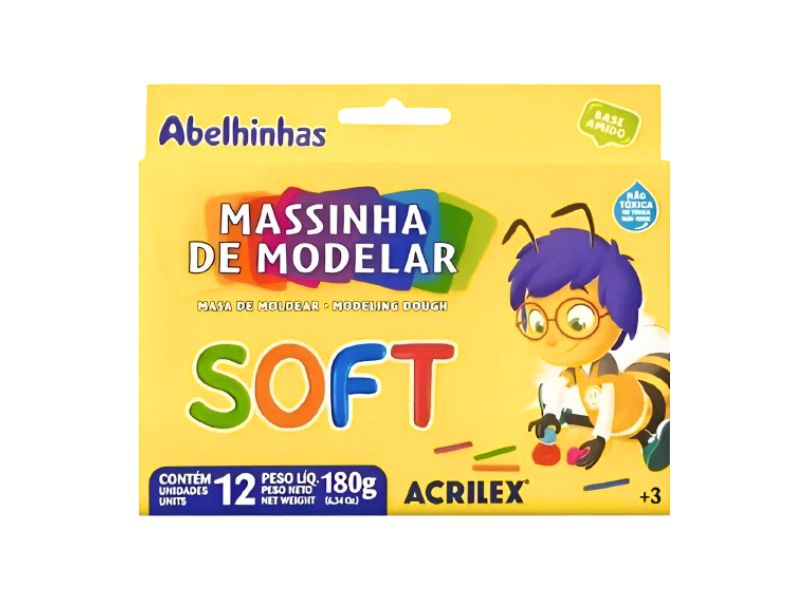 MASSINHA MODELAR 12 CORES ACRILEX