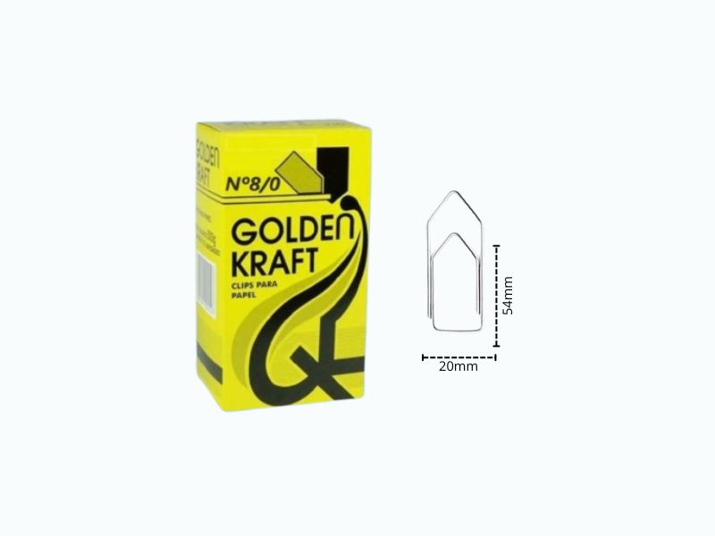 CLIPS 8/0 GRAMAS GALVANIZADOS CAIXA C/170 UN GOLDEN KRAFT