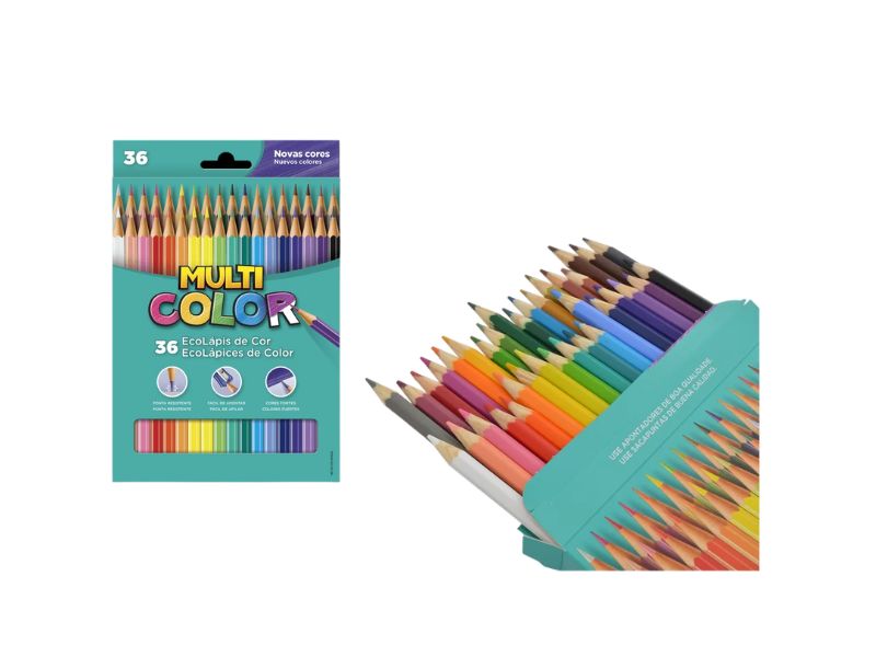 LÁPIS COR MULTI COLOR 36 CORES ECOLÁPIS FABER