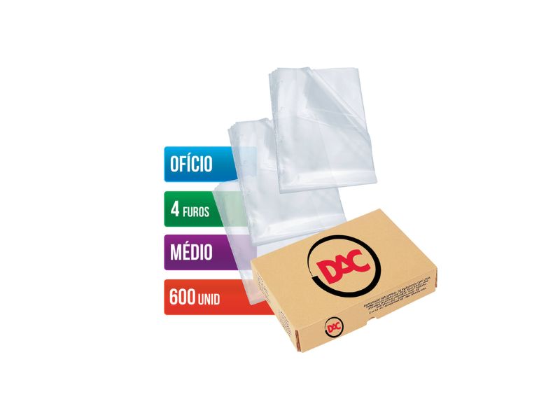 ENVELOPE PLASTICO MÉDIO 4 FUROS CX C/600 (REF:078FU) DAC