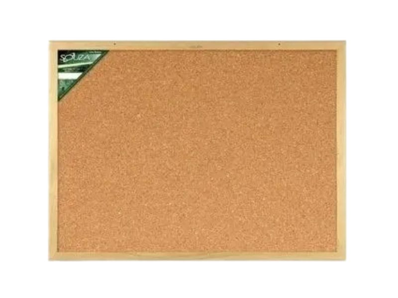 QUADRO DE AVISO COM MOLDURA EM MADEIRA CORTIÇA APARENTE 120 CM X 90 CM SOUZA