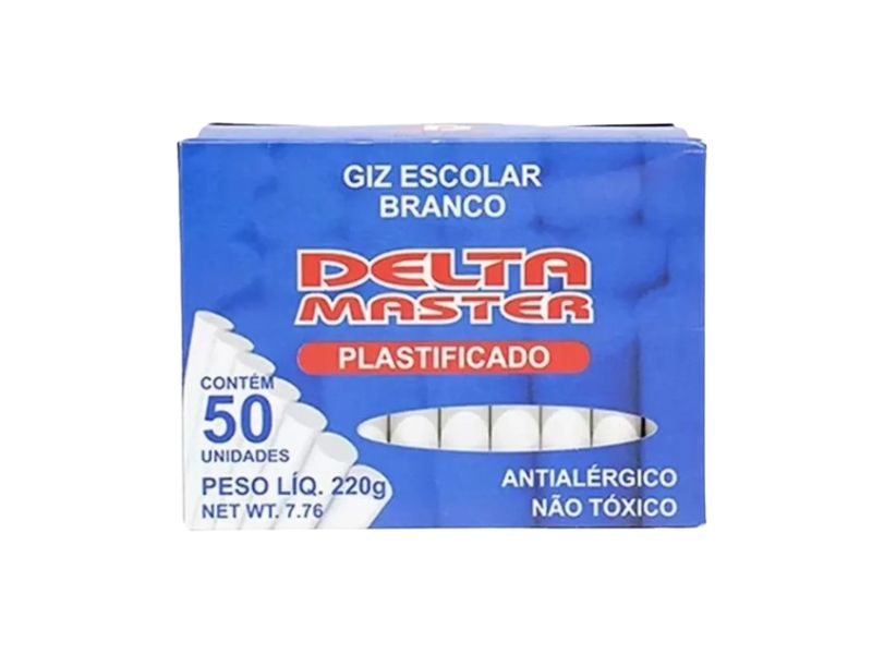 GIZ ESCOLAR BRANCO DELTA MASTER C/50 UNIDADES  220G  REF:0030