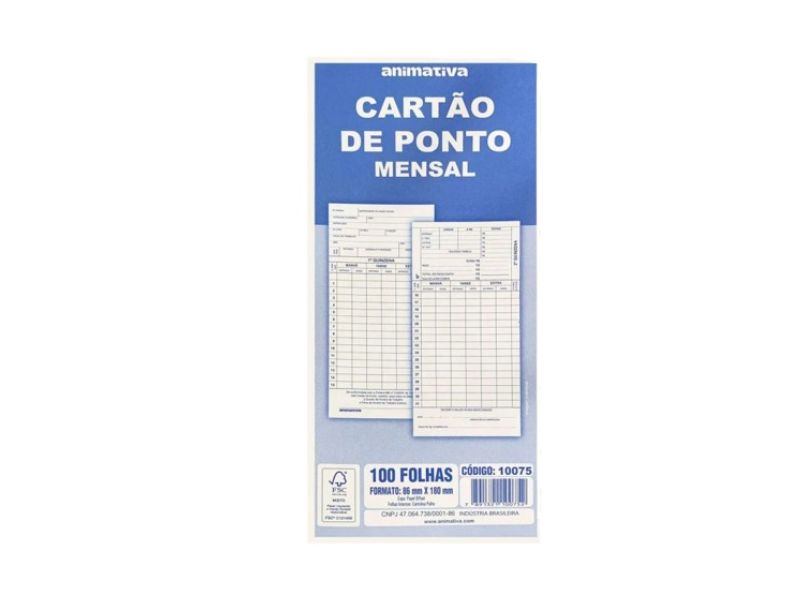 CARTAO PONTO MENSAL PALHA 86X180 C/100 REF:10075 SD