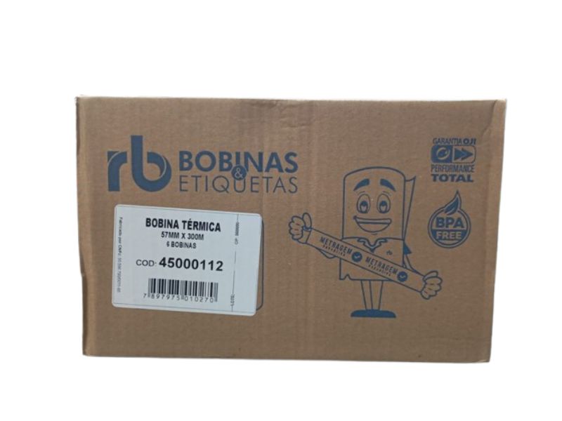 BOBINA TERMICA RELOGIO PONTO 57X300M BRANCA 48G CX.C/06 MAXPINT