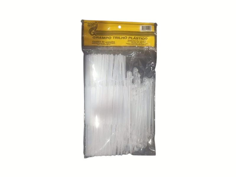 GRAMPO-TRILHO PLASTICO C/50 GOLDEN KRAFT