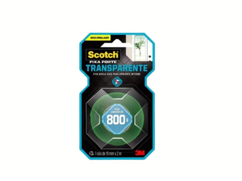 FITA DUPLA FACE FIXA FORTE 19MMX 2M ATÉ 800G 3M