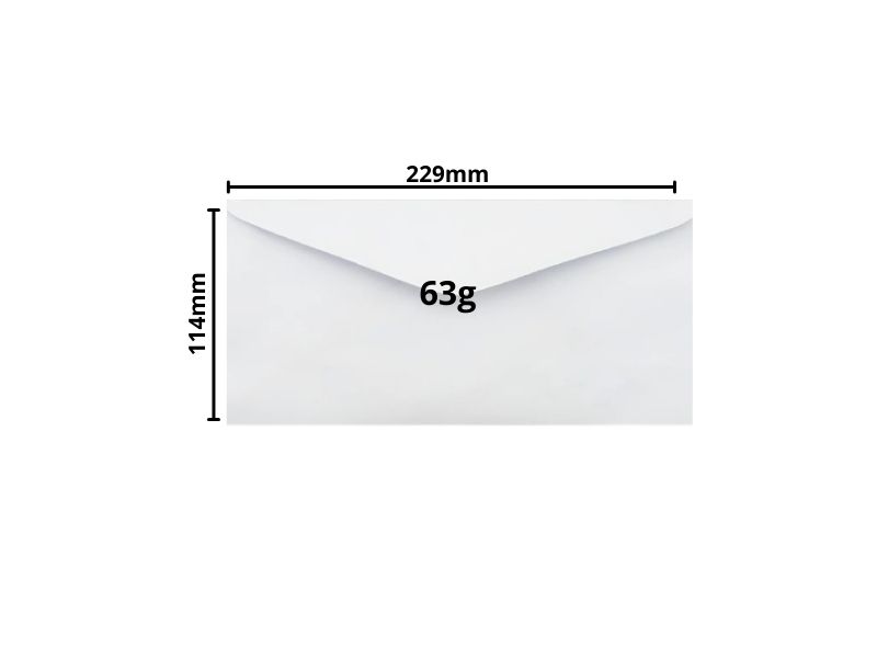 ENVELOPE S/RPC SACO BCO COF/20 SCRITY 114X229 63G CX C/1000