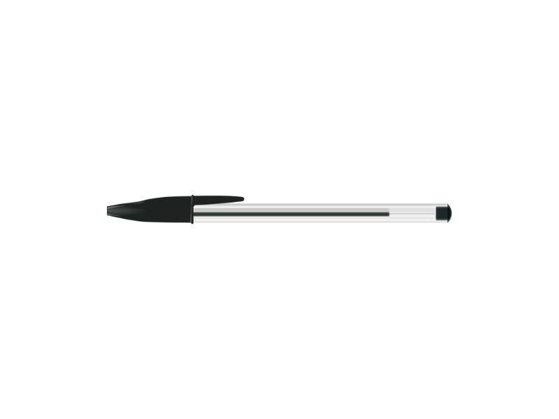CANETA ESF BIC CRISTAL PRETA UND