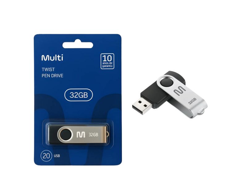 PEN DRIVE TWIST PRETO 32GB (PD589) MULTILASER
