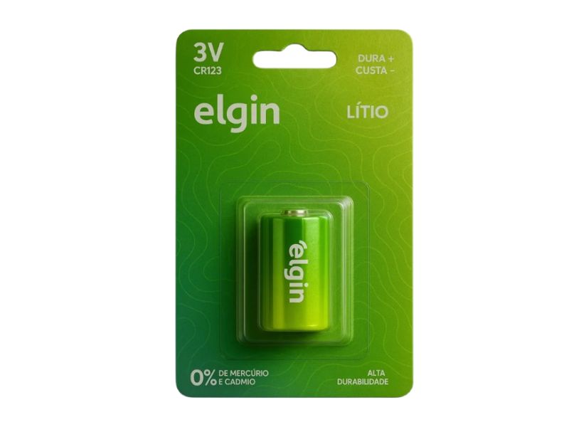 PILHA CR123 BATERIA LÍTIO C/1 UNI ELGIN
